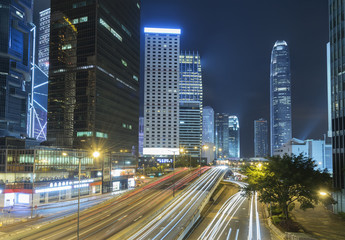 Fototapeta na wymiar Downtown of Hong Kong city at night