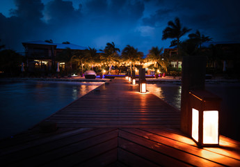 Boardwalk party sunset