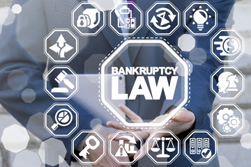 Bankruptcy Law. Judicial decision lawyer business concept.