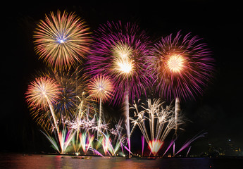 Colorful of fireworks in holiday festival