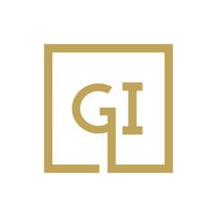 two letter logo line square GA TO GZ
