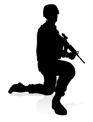 Soldier Military Detailed Silhouette