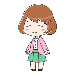 オフィスカジュアルの女性　穏やか