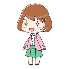 オフィスカジュアルの女性　発見