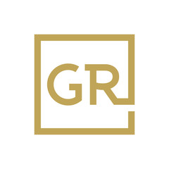 two letter logo line square GA TO GZ