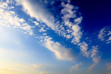 Clouds in the sky at sunset as background