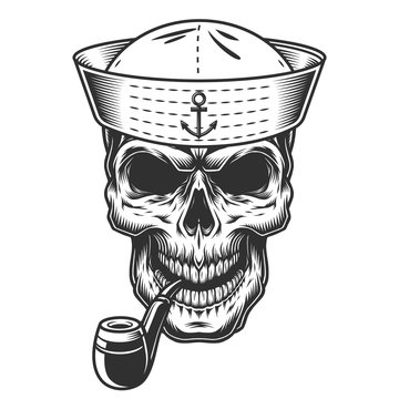 Monochrome vintage skull