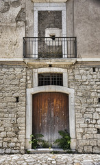 Fototapeta na wymiar Medieval balcony and windows
