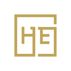 two letter logo line square HA TO HZ