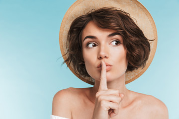 Close up of a worried young woman