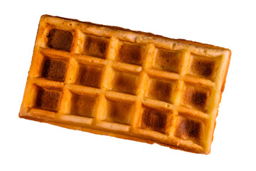 Belgian waffle isolated on the white background