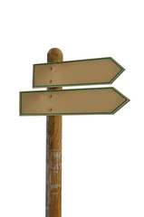 Empty 2 way street / road Signage Isolated White Background