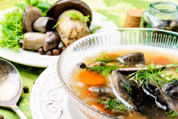 Soup with porcini mushroom