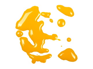 Spilled light brown watercolor isolated on white background, top view