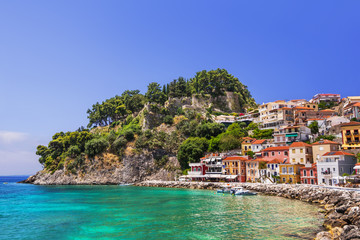 Fototapeta premium Parga, Greece, Beautiful Greek fishing village