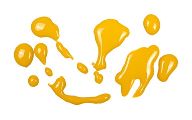 Spilled light brown watercolor isolated on white background, top view