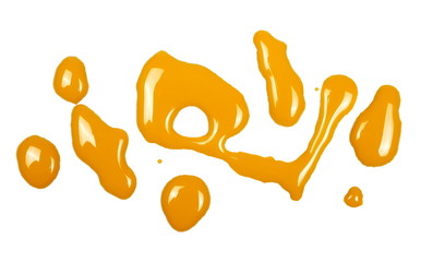 Spilled light brown watercolor isolated on white background, top view