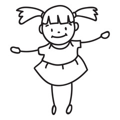 hand drawing cartoon character happy kid