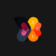 Flat design geometric infographics, arrow shape vector sticker or label, price tags, offer promotion badge, icon design, paper style layout for data graphic visualization step by step process, for