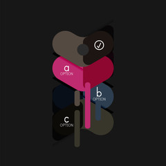 Flat design geometric infographics, arrow shape vector sticker or label, price tags, offer promotion badge, icon design, paper style layout for data graphic visualization step by step process, for