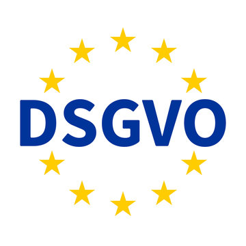 DSGVO / Datenschutz-Grundverordnung mit Sternenkranz der EU.