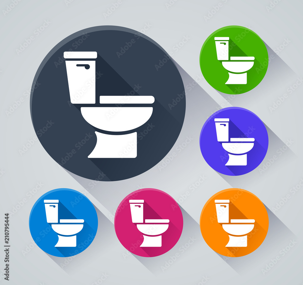 Poster wc circle icons with shadow