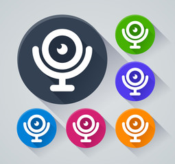 webcam circle icons with shadow