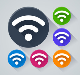 wifi circle icons with shadow