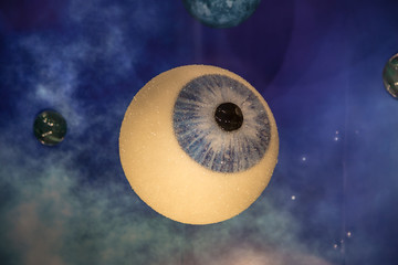 Styrofoam Eye that looks like a Planet in Outer Space