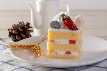 Mini Cake on White Wood Table