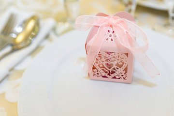 Beautiful ornate pink present box