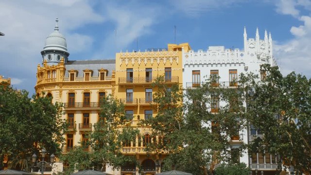 two-colored palace near the post office in Valencia, spain