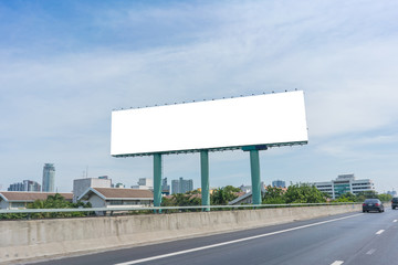 billboard blank on road in city for advertising background