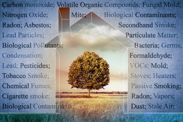 The most common dangerous domestic pollutants we can find in our homes - concept image