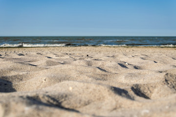 sea, sand on the beach, black sea