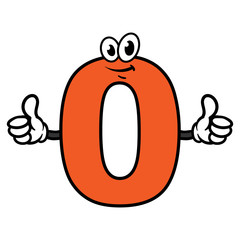 Cartoon Number Zero Character