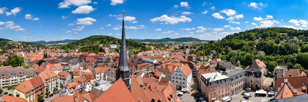 Panorama Stadt Schmalkalden / Th&uuml;ringen