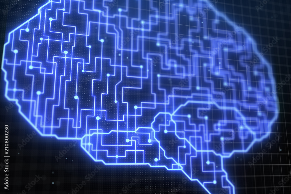 Poster abstract circuit brain backdrop