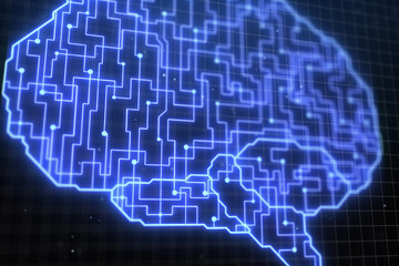 Fototapeta premium Abstract circuit brain backdrop