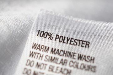 Polyester fabric Clothing label with laundry instructions - obrazy, fototapety, plakaty