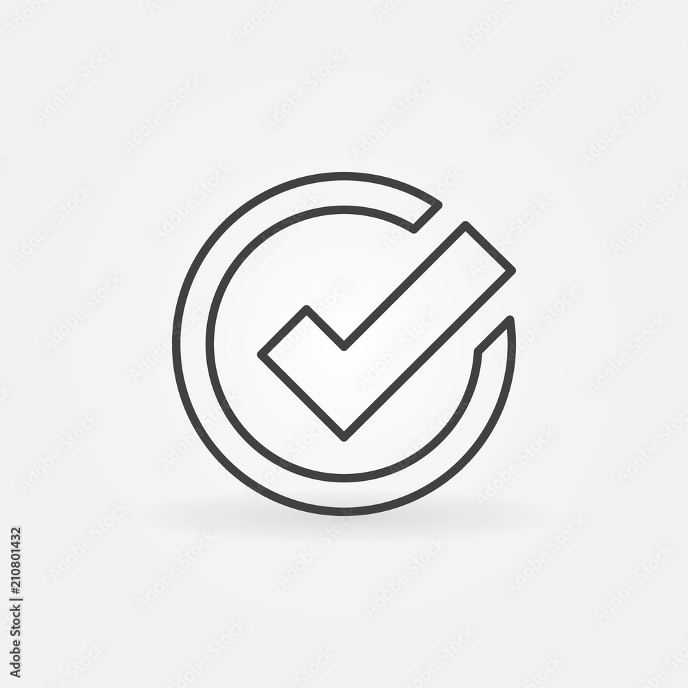 Poster check mark vector icon in thin line style