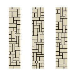 Stone columns or a piece of a brick wall. Vector illustration. Organic Rounded Jumble Shapes. Abstract Geometric beige Pattern.