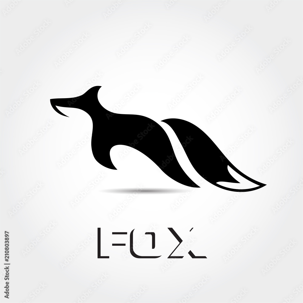 Canvas Prints simple jump fox logo