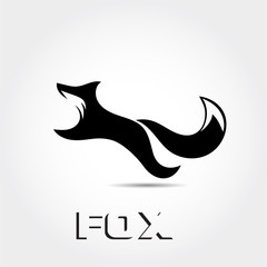 Obraz premium simple elegant jump fox logo