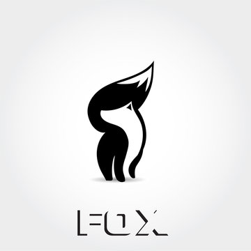 elegant Stand fox negative space logo