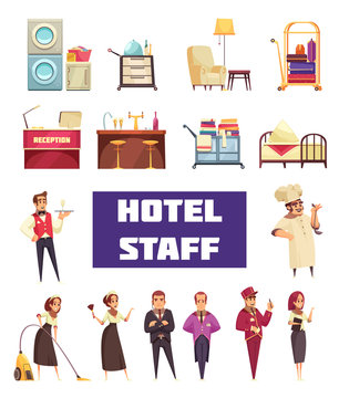 Flat Hotel Staff Set