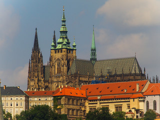 The Prague Castle and The Saint Vitus Cathedral in Prague, Czech Republic	