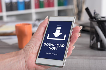 Download concept on a smartphone
