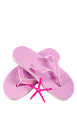 Flip-flops, molds for playing in the sand, sea shells, sun glasses, binoculars