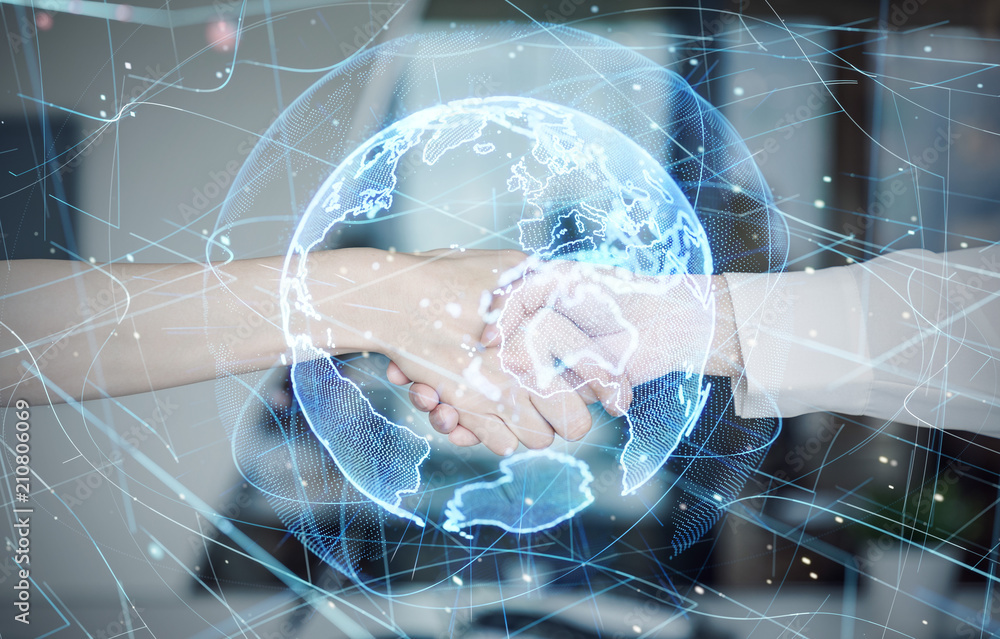 Poster global communication network concept.
